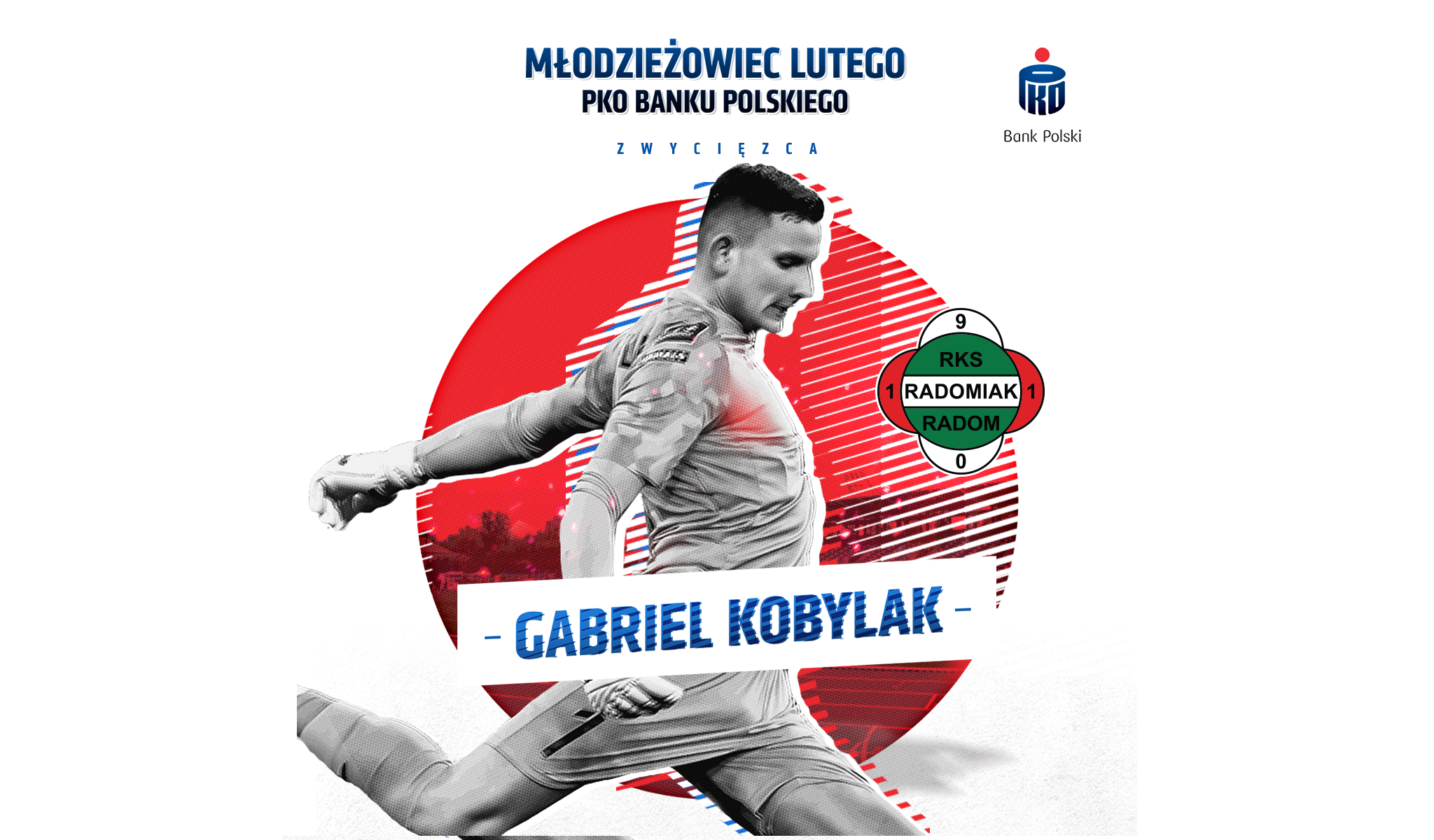 Gabriel Kobylak Młodzieżowcem Lutego PKO Banku Polskiego 2023