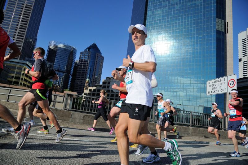 Podczas maratonu w Sydney.