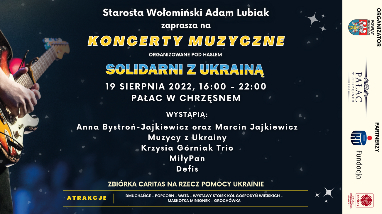 Zapraszamy na koncert z cyklu Solidarni z Ukrainą w Chrzęsnem. To już jutro!