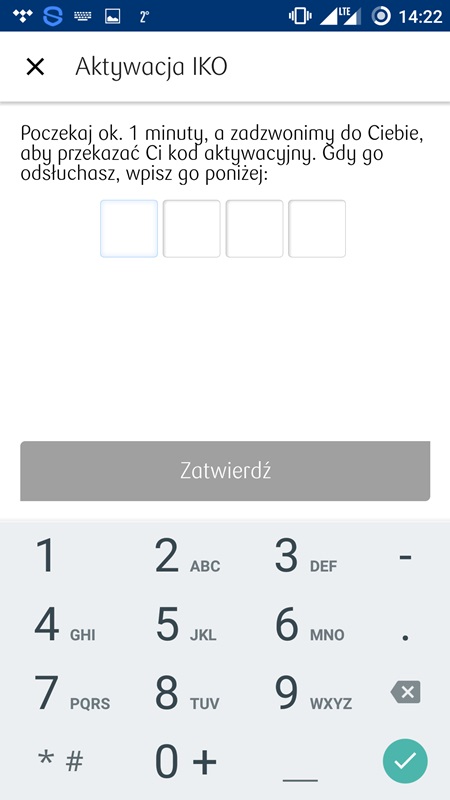 Nowe IKO - wpisz 4-cyfrowy kod aktywacyjny