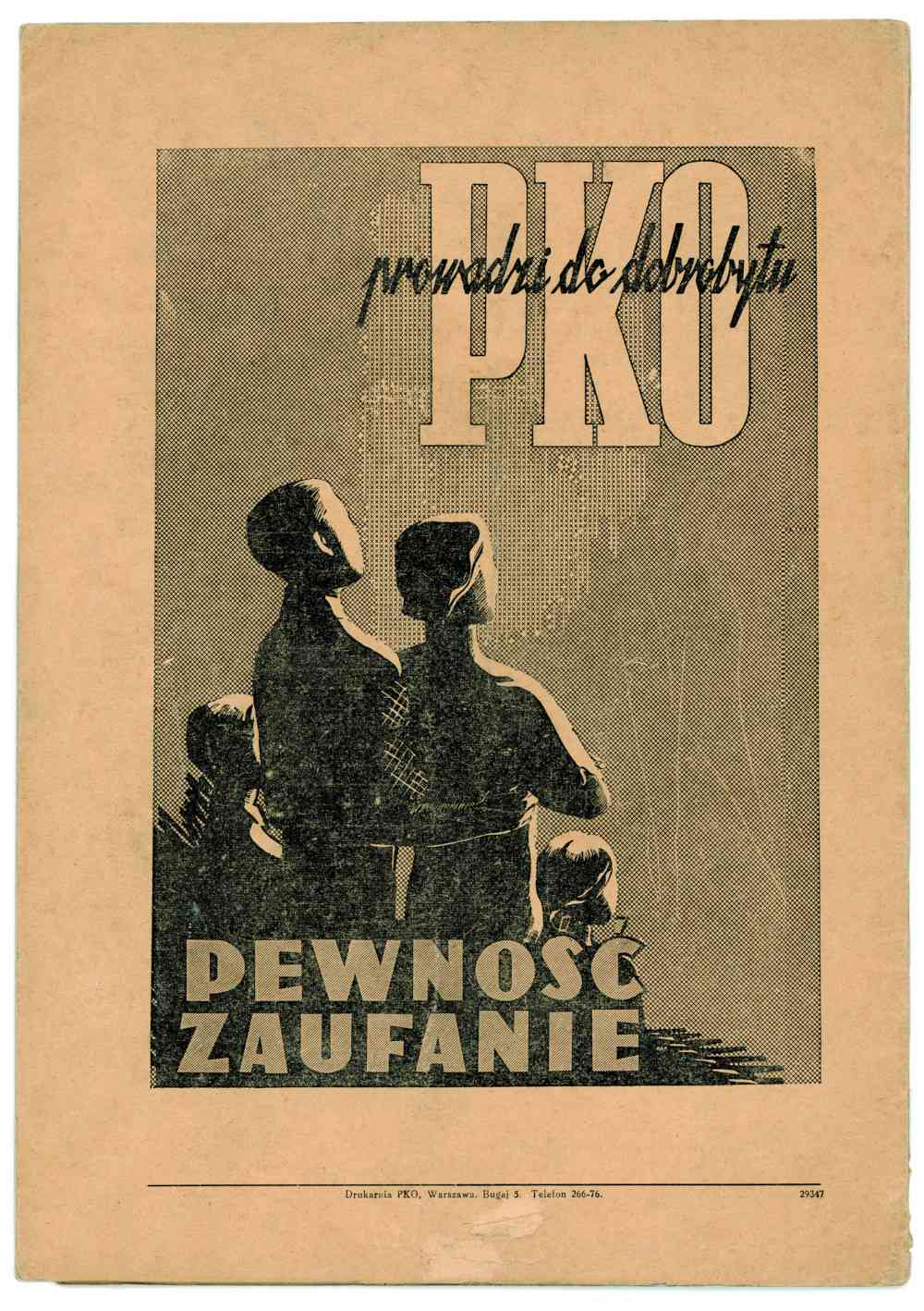 Reklama PKO z ostatniej strony magazynu Myśl o przyszłości. Fot. Archiwum PKO Banku Polskiego.