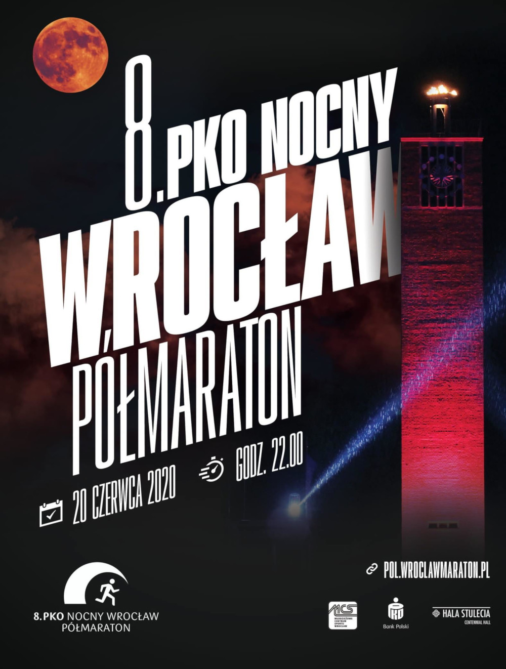 Plakat 8. PKO Nocnego Wrocław Półmaraton.