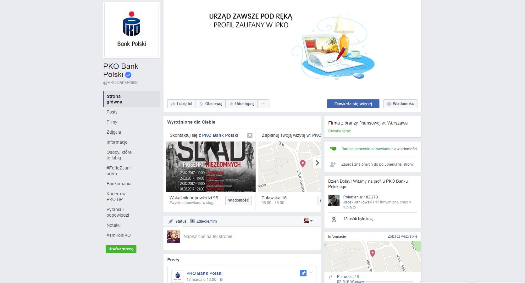 Facebook PKO Banku Polskiego
