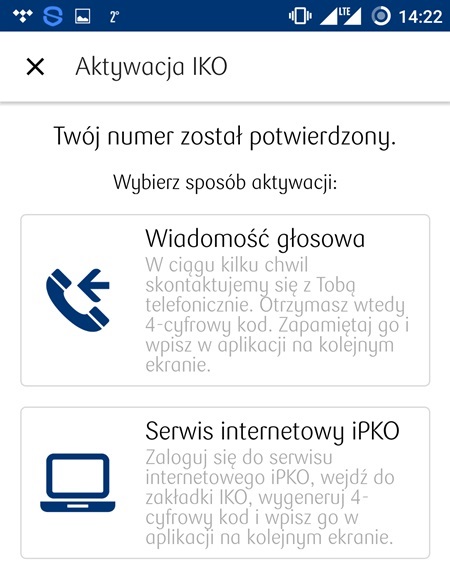 Nowe IKO - wybierz metodę autoryzacji
